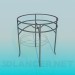 3d model Round table with glass top - preview