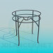 3d model Round table with glass top - preview