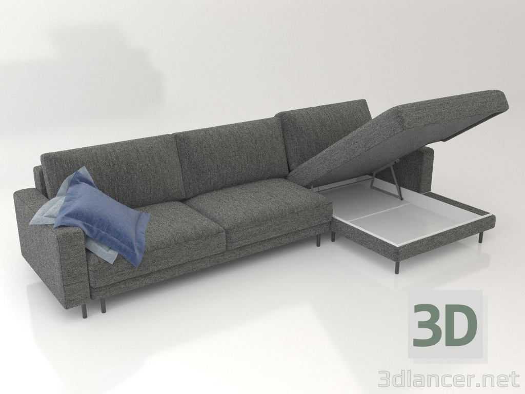 modèle 3D Canapé DIAMOND avec couchage (ouvert) - preview