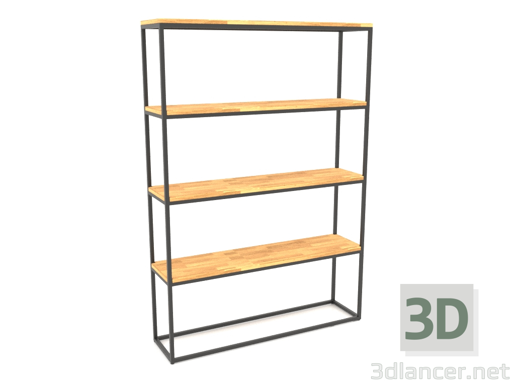 3d model Perchero rectangular grande (SUELO DE MADERA, 120x30x170) - vista previa