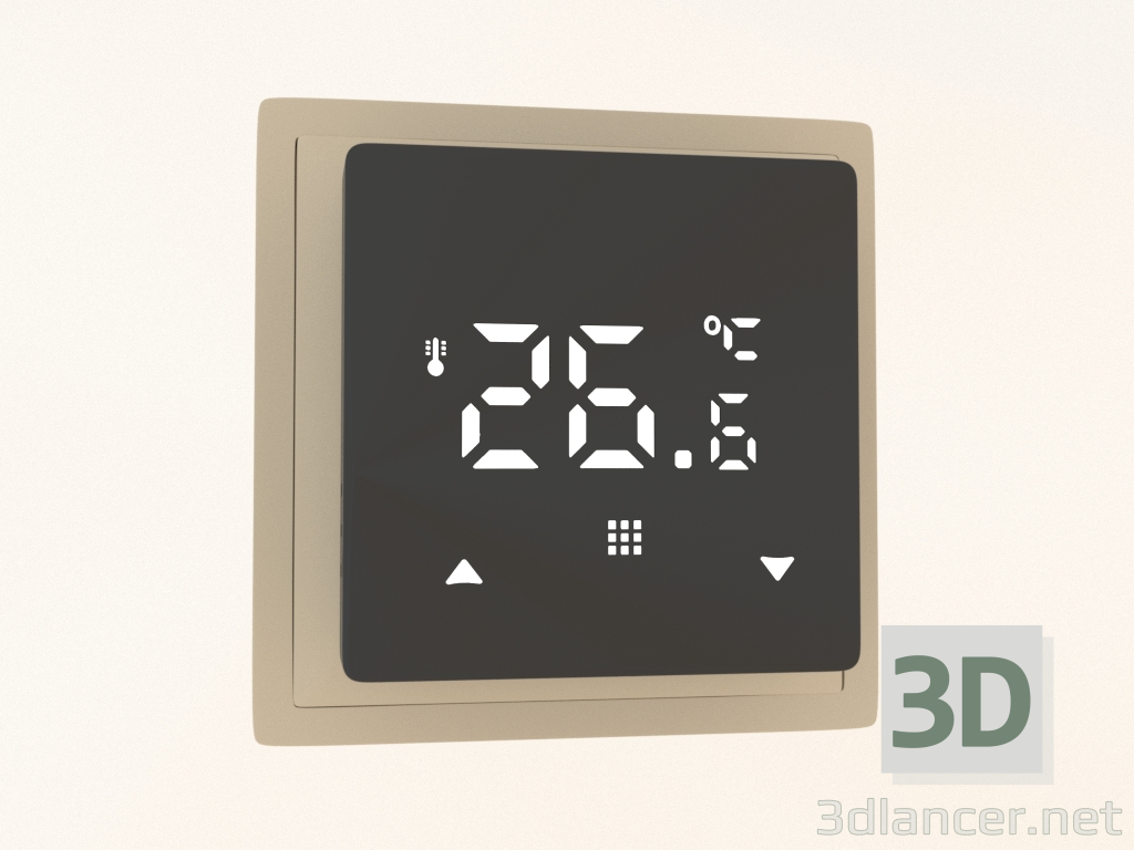 3d model Termostato con sensor de suelo (programable, 16 A, cristal negro, cachemira mate, DTEF16В) R98 - vista previa