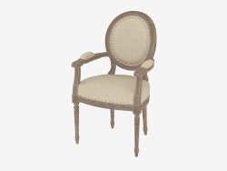 kol dayama FRANSIZ VINTAGE LOUIS YUVARLAK ARMCHAIR ile yemek sandalyesi (8827.0008.A015.A)