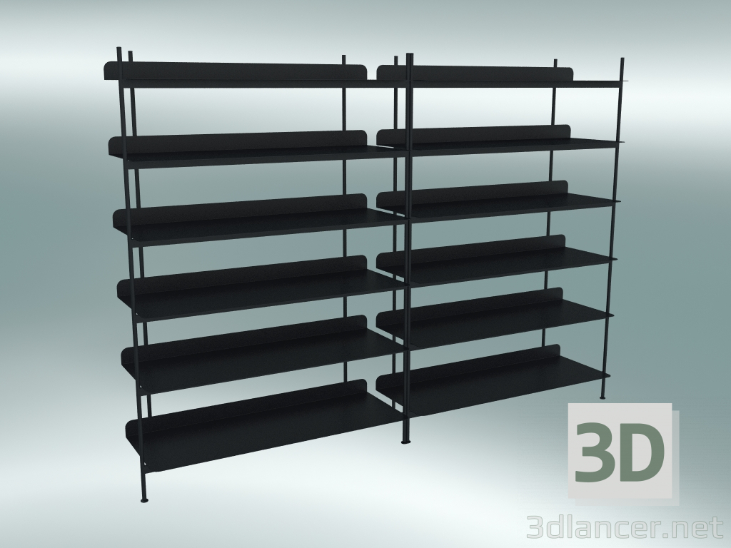 3D Modell Racksystem kompilieren (Konfiguration 8, schwarz) - Vorschau