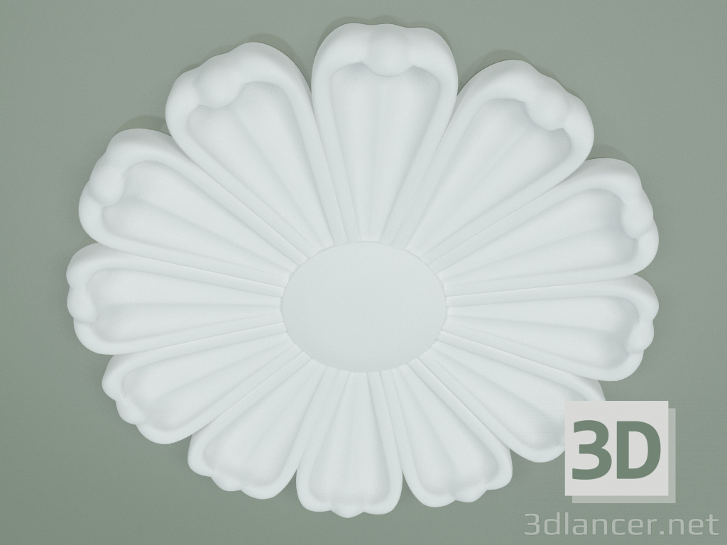 Modelo 3d Roseta com ornamento RW022 - preview