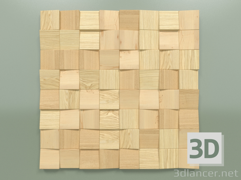 3d model Píxeles de panel de madera 2 - vista previa