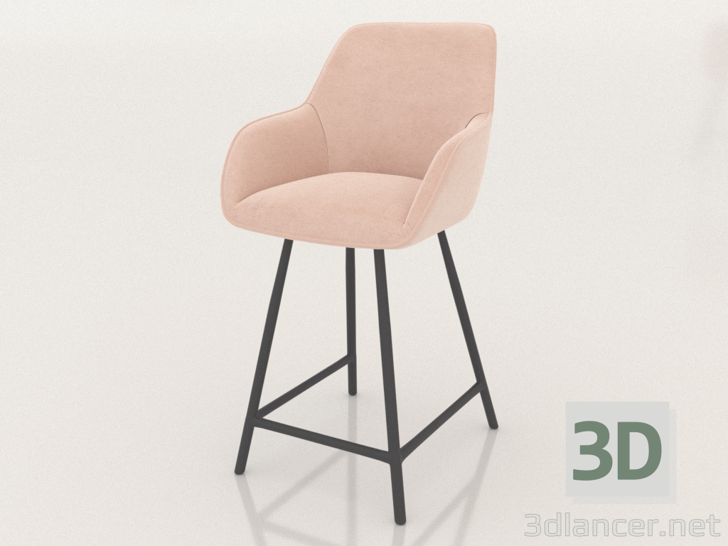 3d model Silla semi-bar Edwin (polvo-negro) - vista previa