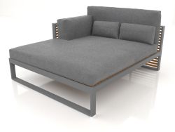 Sofá modular XL, sección 2 izquierda, respaldo alto, madera artificial (Antracita)