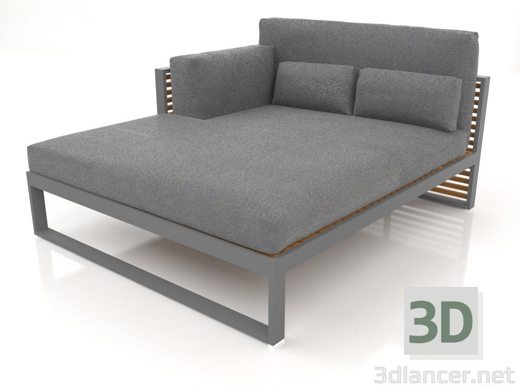 3d model Sofá modular XL, sección 2 izquierda, respaldo alto, madera artificial (Antracita) - vista previa