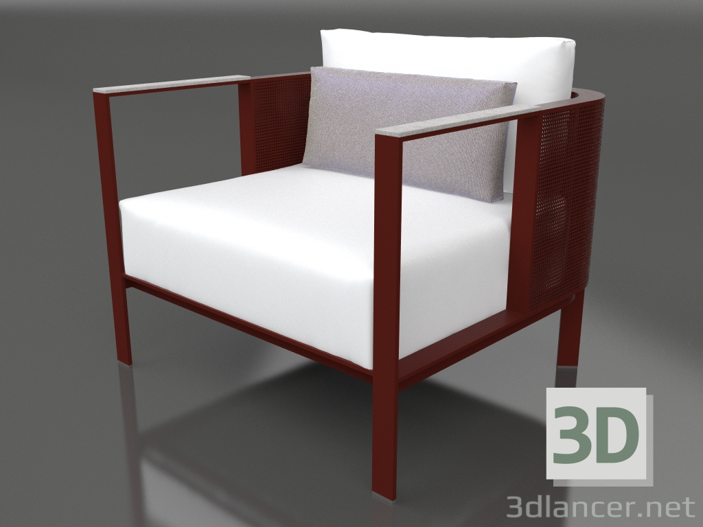 modèle 3D Fauteuil (Vin rouge) - preview