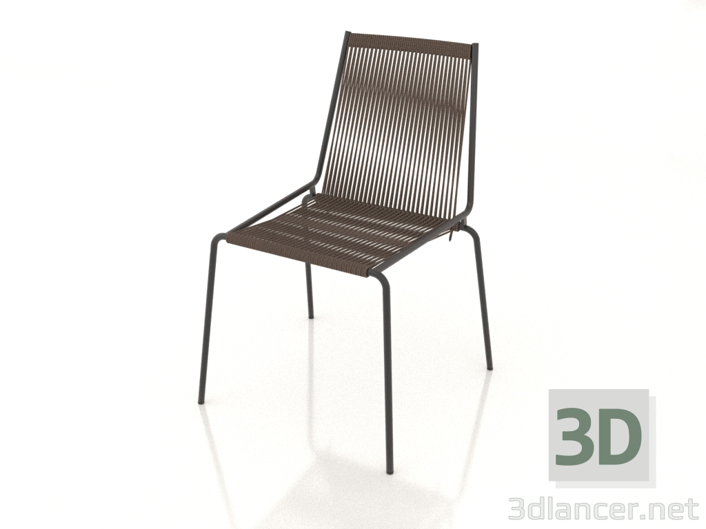 modèle 3D Chaise Noel (Base Noire, Laine Gris Foncé) - preview