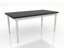 Table à manger 1600x800 mm (blanc, noir RAL 9005)