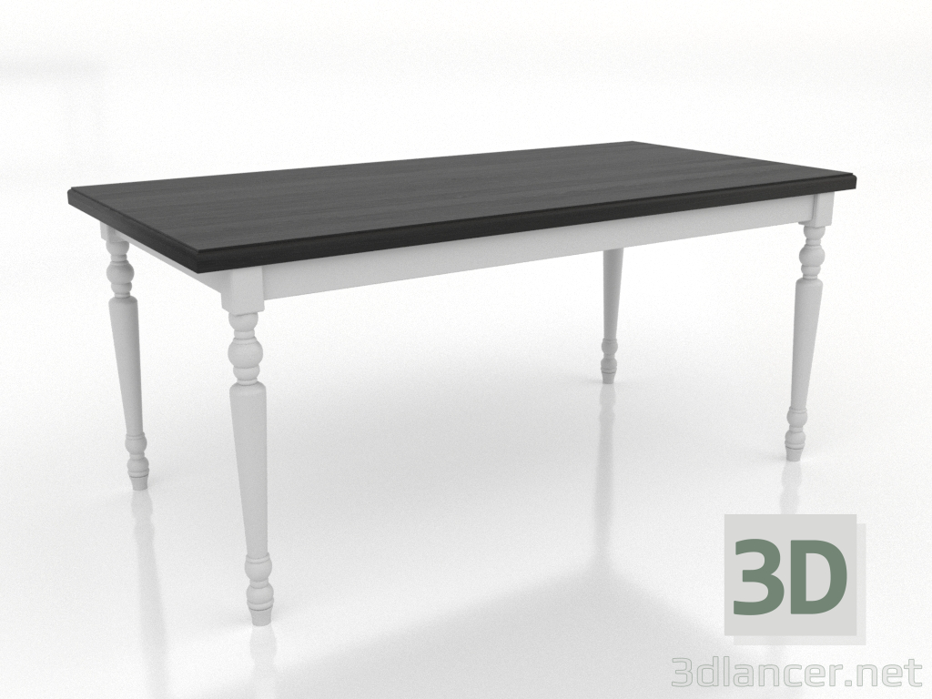 Modelo 3d Mesa de jantar 1600x800 mm (branco, preto RAL 9005) - preview Modelo 3d Mesa de jantar 1600x800 mm (branco, preto RAL 9005) - preview