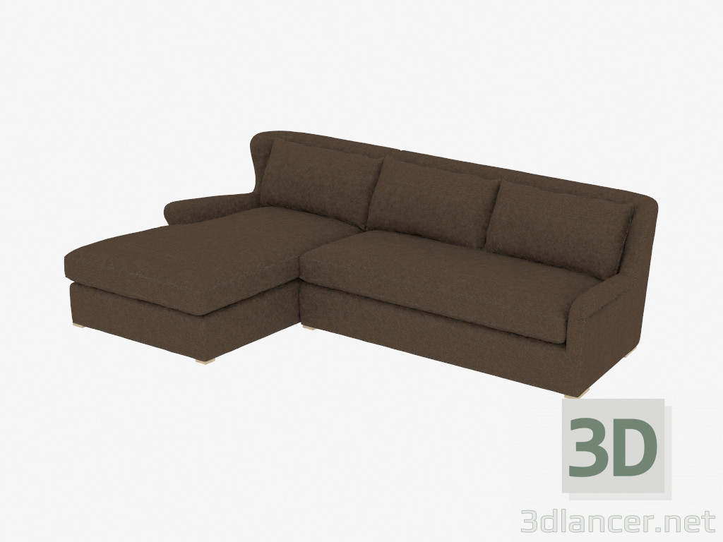 3D Modell Ecksofa SECTIONAL BROWN LINEN (7843-3102 LAF) - Vorschau