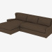 modèle 3D Canapé d'angle SECTIONAL BROWN LINEN (7843-3102 LAF) - preview