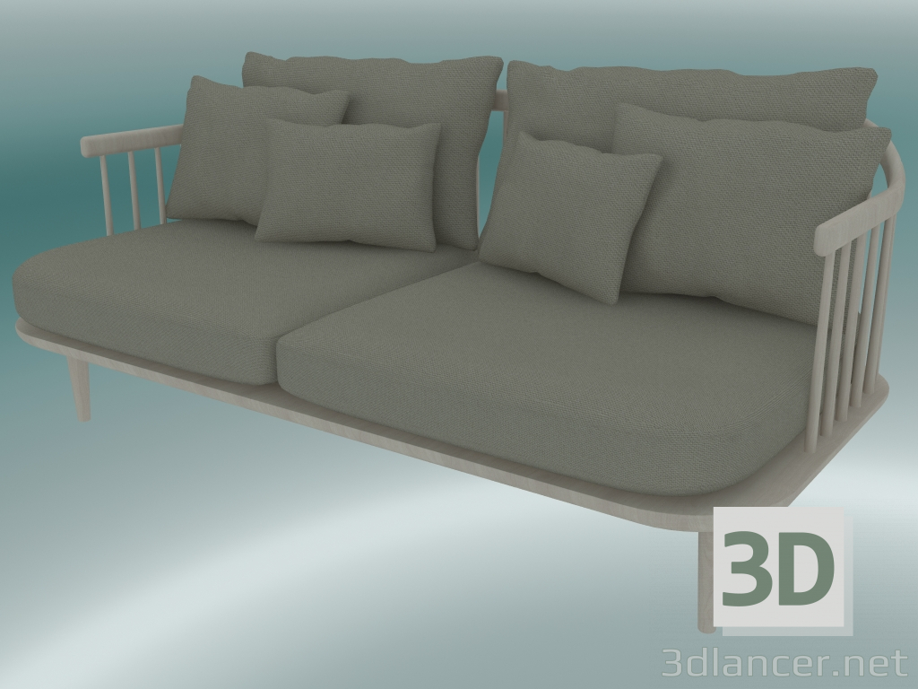 3d model Sofá Double Fly (SC2, H 70cm, D 80cm, L 162cm, Roble blanco aceitado, Hot Madison 094) - vista previa