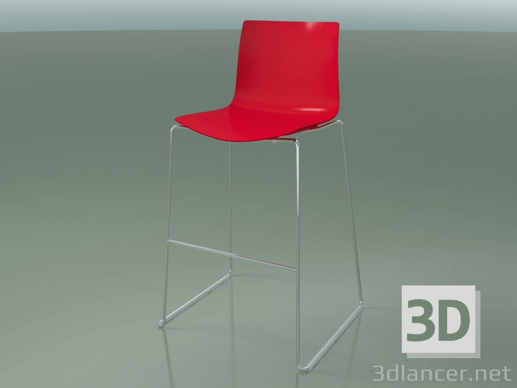 modello 3D Sedia da bar 0471 (su slitta, polipropilene PO00104) - anteprima