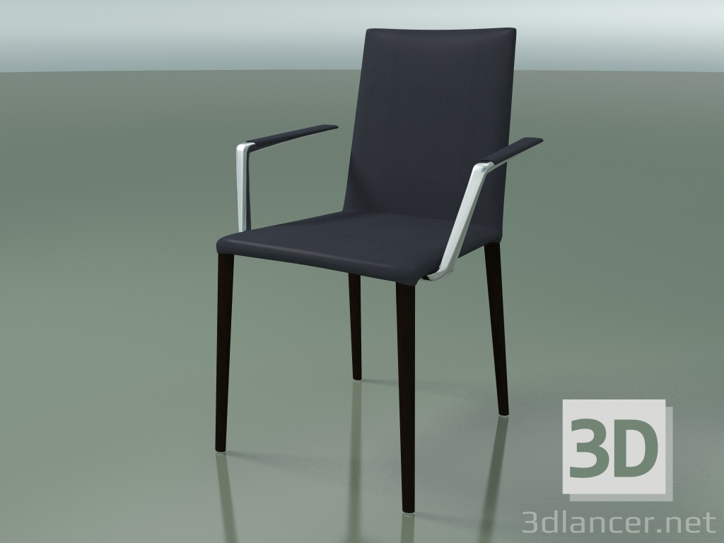 3d model Silla 1708BR (H 85-86 cm, con reposabrazos, con tapicería de cuero, wengué L21) - vista previa