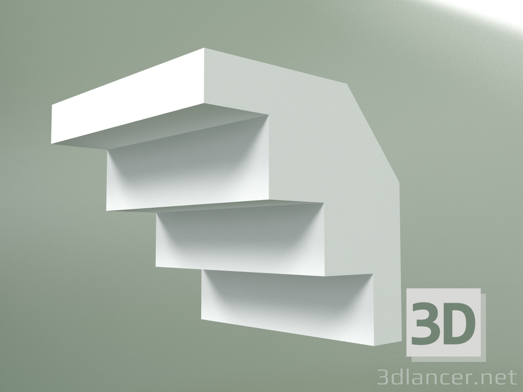 modello 3D Cornicione in gesso (zoccolo a soffitto) KT094-2 - anteprima