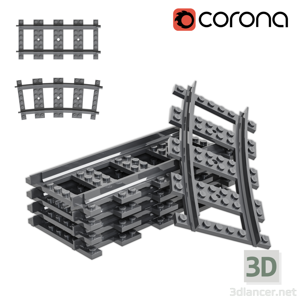 modello 3D di Costruzione Lego comprare - rendering