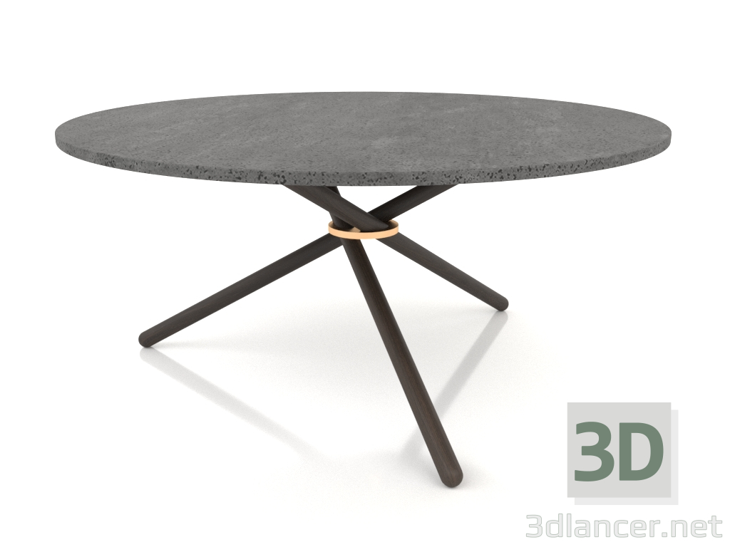 3d модель Стіл кавовий Edda (Dark Concrete, Dark Oak) – превью