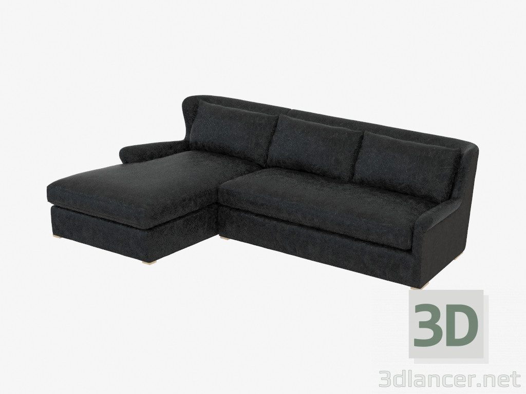 3d модель Шкіряний модульний диван LEATHER & WOOL SECTIONAL (7843-3104 LAF) – превью