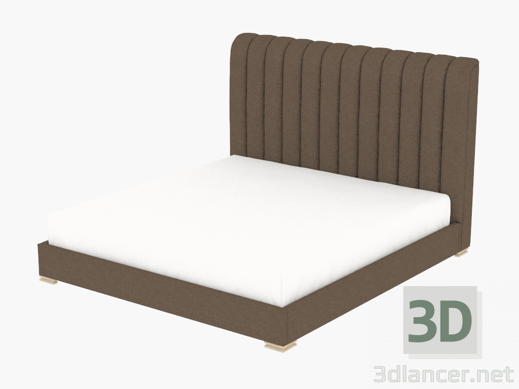 3d model Cama doble HARLAN KING SIZE CON MARCO (5002K Brown) - vista previa