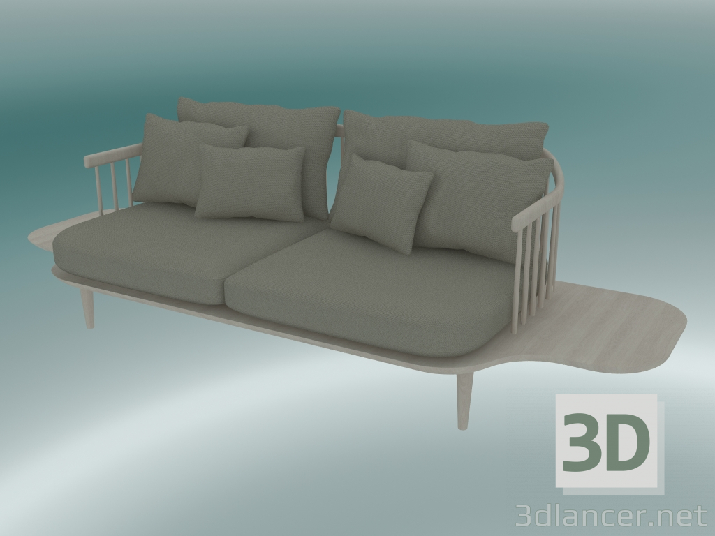 3d model Sofa Fly Double (SC3, H 70cm, D 80cm, L 240cm, White oiled oak, Hot Madison 094) - preview