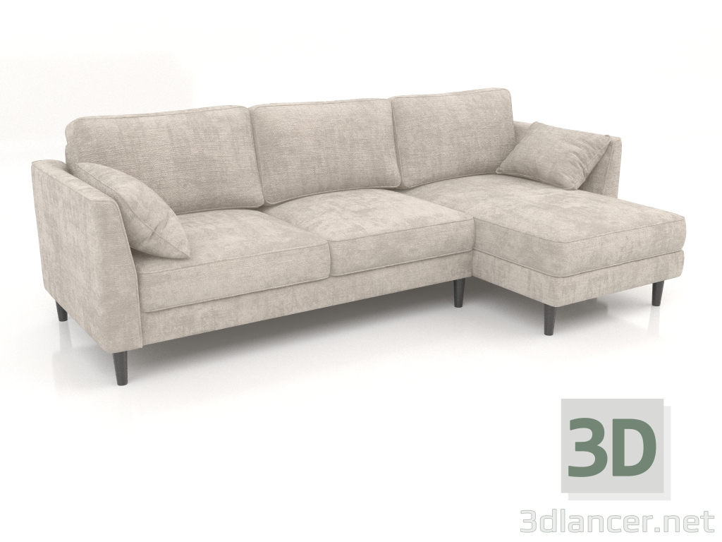 3d model Sofá cama GRACE con otomana - vista previa