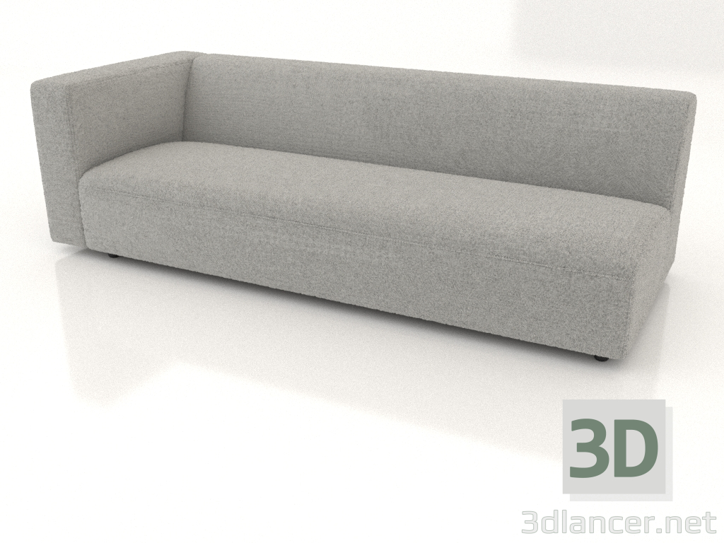 modello 3D Modulo divano 2 posti (L) 223x90 con bracciolo a sinistra - anteprima