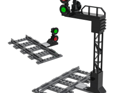 Lego train construction traffic lights