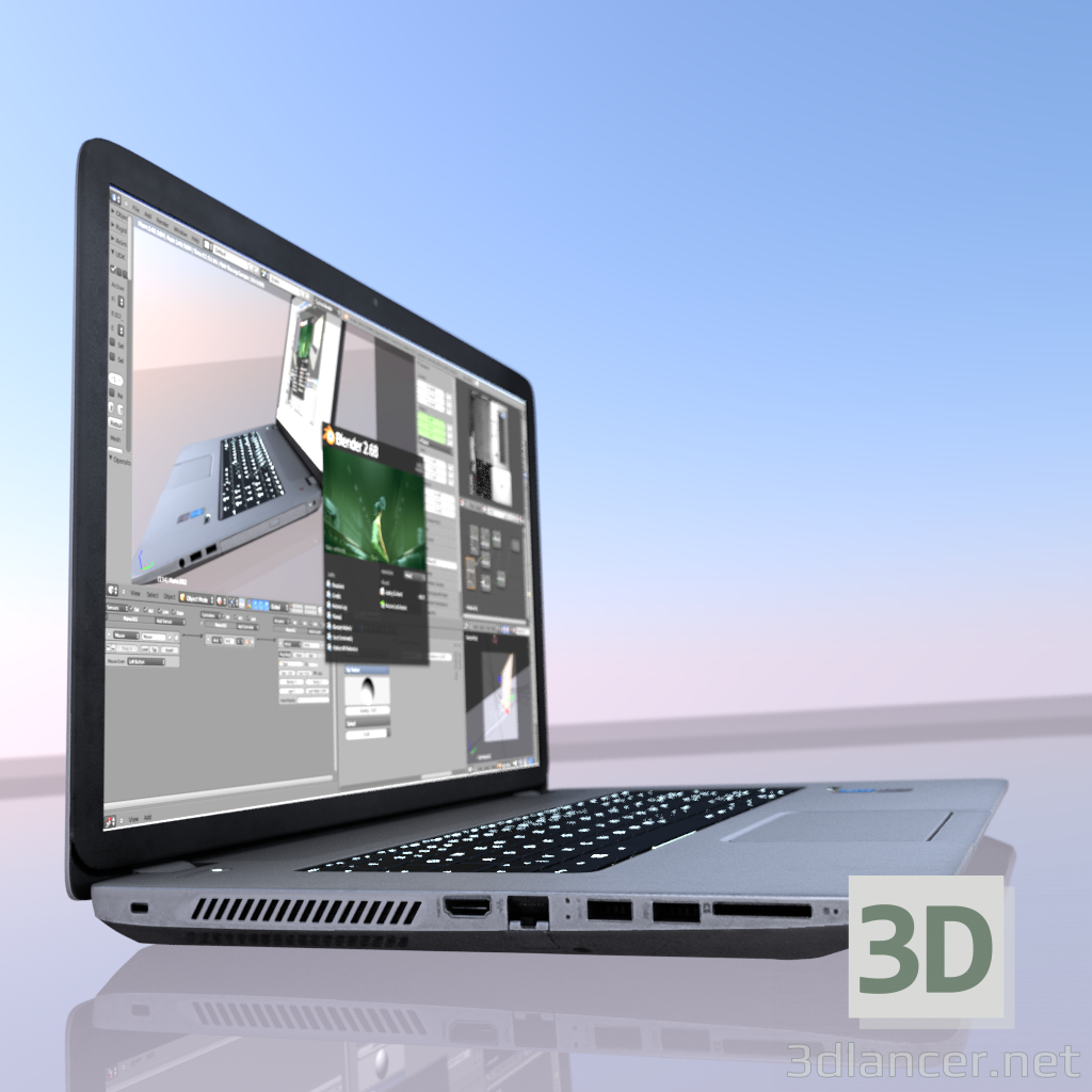 3d model laptop hp - preview