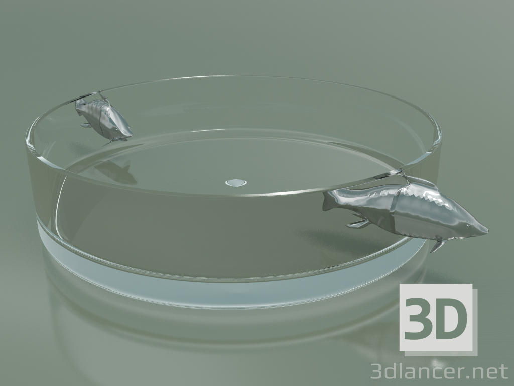 3D Modell Vase Illusion Fish (H 10 cm, T 40 cm) - Vorschau