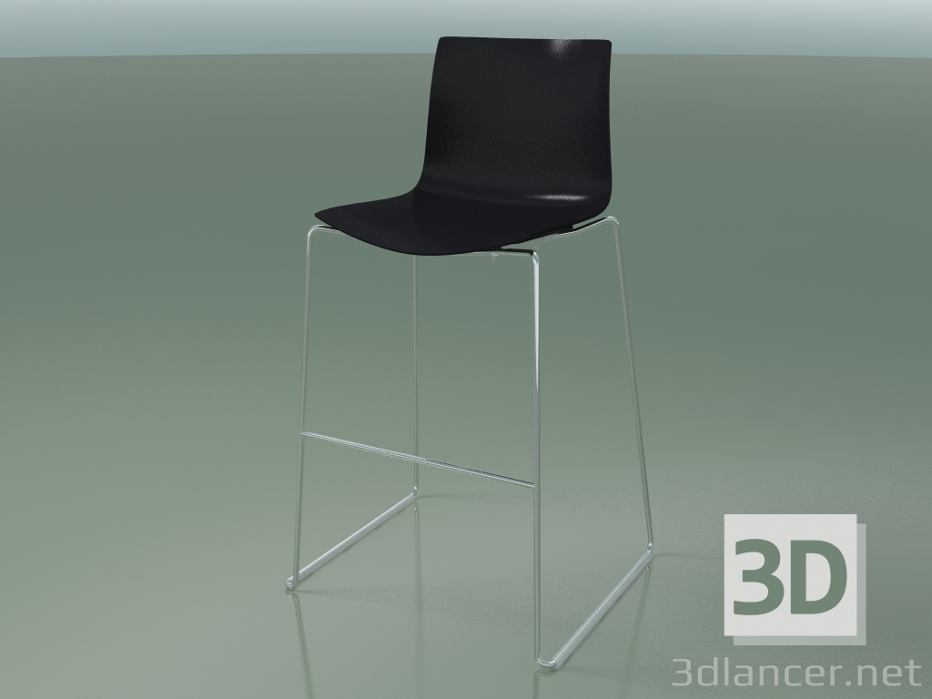 modello 3D Sedia da bar 0471 (su slitta, polipropilene PO00109) - anteprima