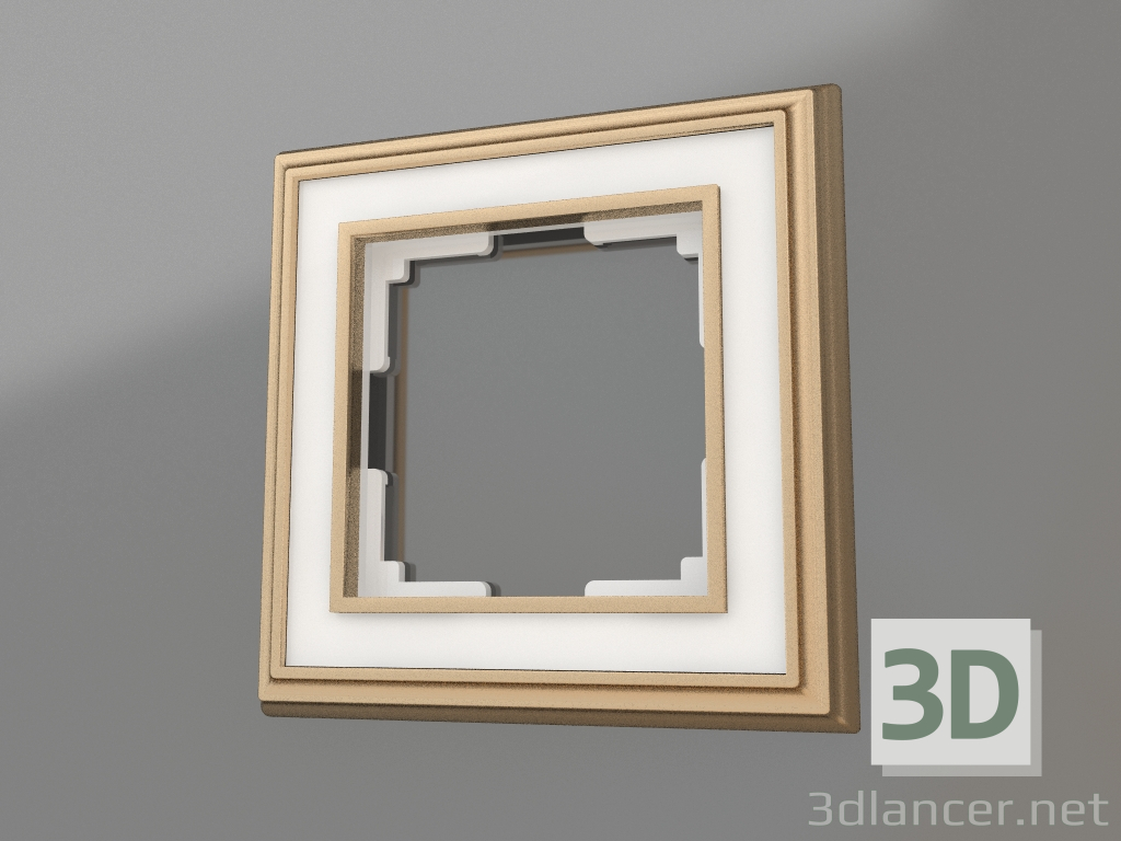 3D Modell Rahmen für 1 Pfosten Palacio (gold-weiß) - Vorschau