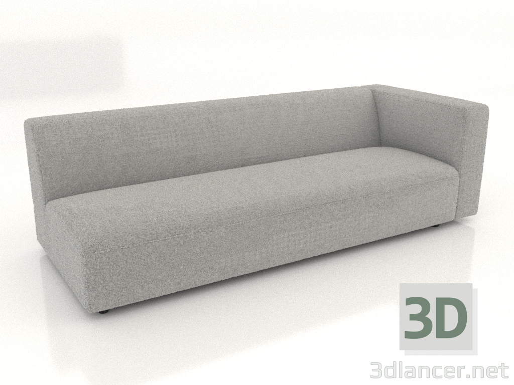 3d model Módulo sofá 2 plazas (L) 223x90 con reposabrazos a la derecha - vista previa