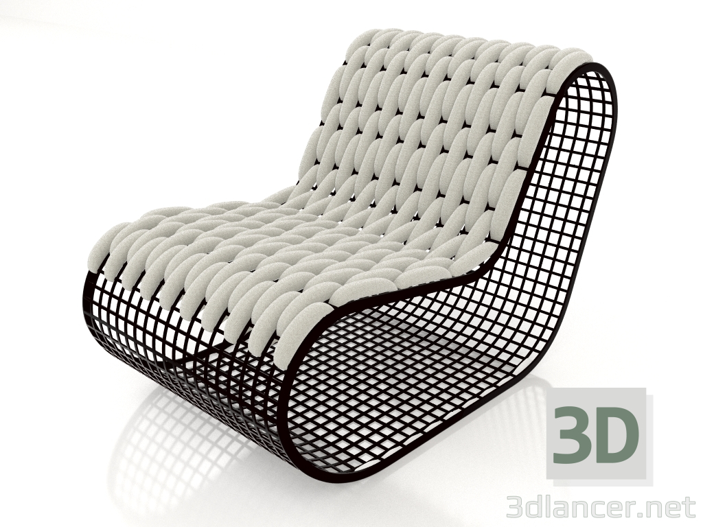 modèle 3D Fauteuil club (Noir) - preview