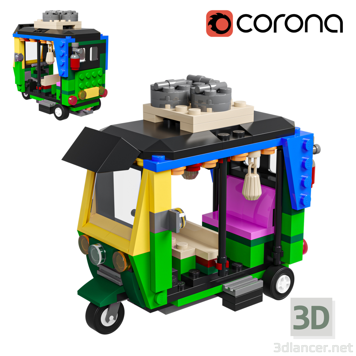 modèle 3D de LEGO Tuk Tuk acheter - rendu