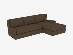 Canapé d'angle SECTIONAL BROWN LINEN (7843-3102) RAF