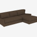 3d model Corner sofa SECTIONAL BROWN LINEN (7843-3102) RAF - preview