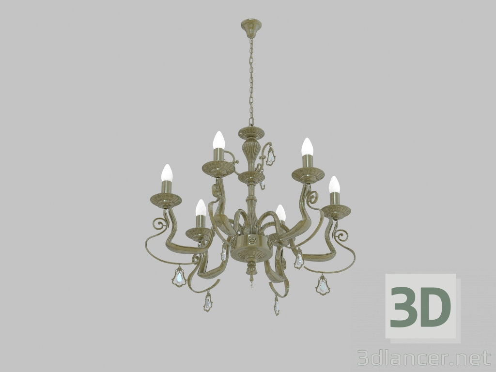 modello 3D Lampadario Gentile (6673-6P) - anteprima