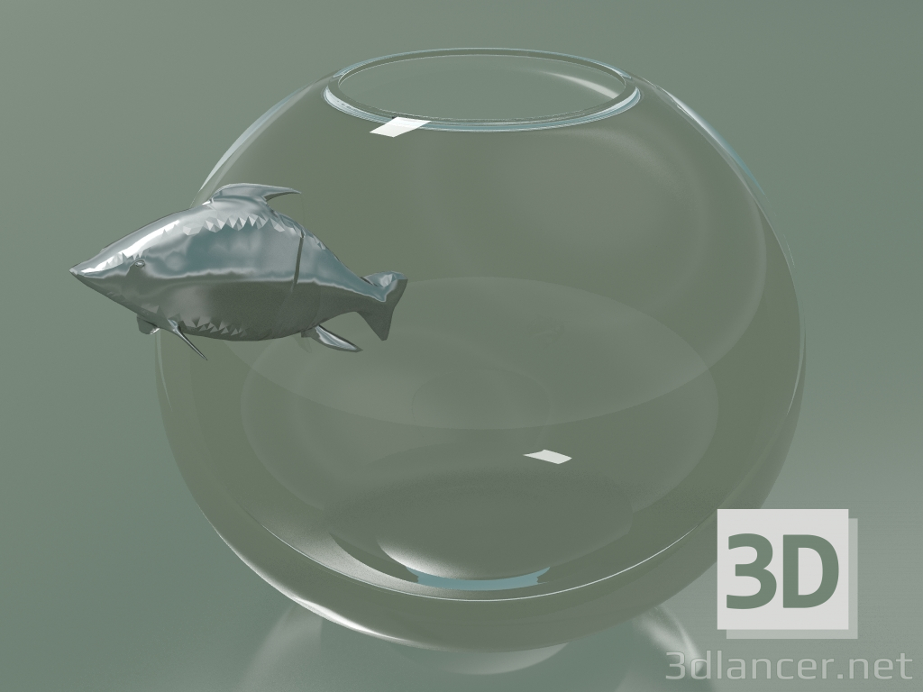 3d model Jarrón Acuario (H 25cm, D 25cm) - vista previa