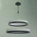 modello 3D Lampada a sospensione Double Circle - anteprima