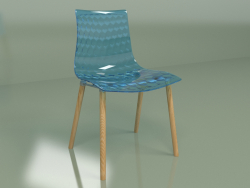 Silla Gauzy con patas de madera (azul transparente)