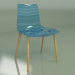 3d model Silla Gauzy con patas de madera (azul transparente) - vista previa