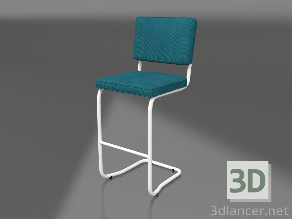 modello 3D Sgabello da bar Ridge Rib Kink (Blu) - anteprima