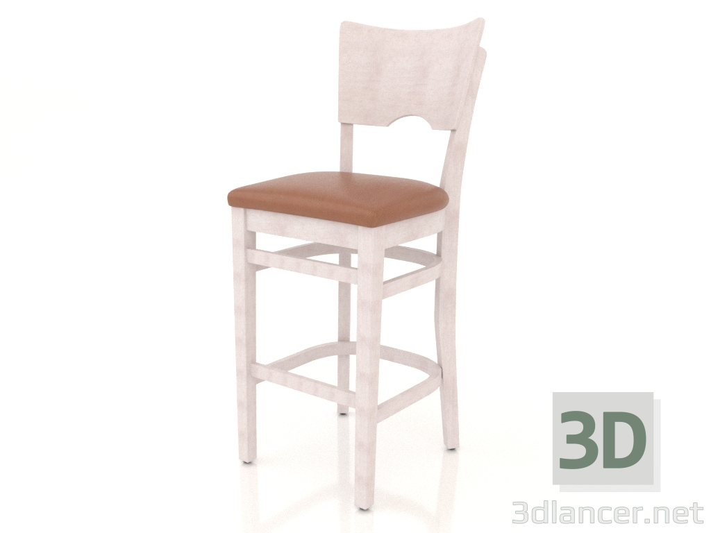 modèle 3D Tabouret de bar York (Hêtre blanchi) - preview