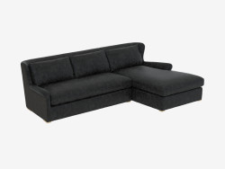 Leder-Modul-Sofa LEATHER & WOLLE SEKTIONAL (7843-3104) RAF