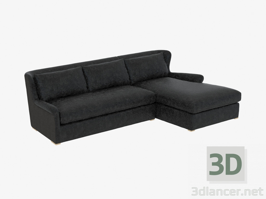 3d модель Шкіряний модульний диван LEATHER & WOOL SECTIONAL (7843-3104) RAF – превью