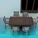 3d model Conjunto de muebles para el comedor - vista previa