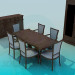 3d model Conjunto de muebles para el comedor - vista previa